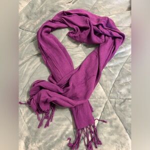 Purple scarf with fringe